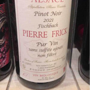 Pinot Noir Fischbach - Domaine Pierre Frick - Jean-Pierre, Chantal et Thomas Frick -2021