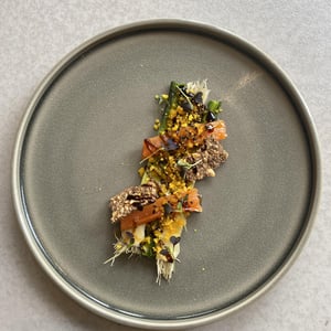 Poireaux Mimosa/Truite Gravlax De Lau Balagnas /Condiment Poire Et Balsamique Blanc - Popote - 602783