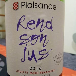 Rend Son Jus - Domaine Plaisance - Penavayre - louis-marc-et-thibaut-penavayre