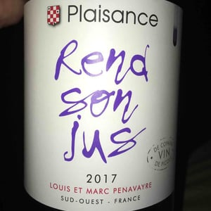 Rend Son Jus - Domaine Plaisance - Penavayre - louis-marc-et-thibaut-penavayre