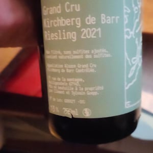 Riesling Grand Cru Kirchberg de Barr - Goepp Gerard et Fils - clement-sylvain-goepp