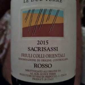 Sacrisassi rosso - Le Due Terre - Silvana Forte, Flavio e Cora Basilicata -2018