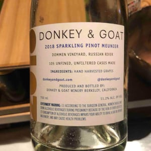 Sparkling Pinot Meunier - Donkey & Goat - Jared & Tracey Brandt -2018