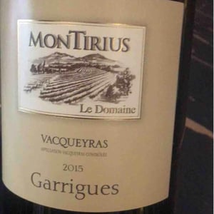 Vacqueyras Garrigues - Domaine Montirius - justine-manon-christine-eric-saurel