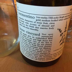 Vermentino - Minimus Wines / Omero/ Origin / Craft Wine Co. - Laura Cusick & Meredith Bell 