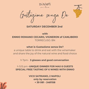 Wine Tasting Dinner With Ennio Romano From Canlibero (Torrecuso, Bn) - Dialetti - 703186