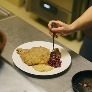 Cotoletta Scottona With Curry Mayo And Braised Cabbage - ABC Zattere - 958376