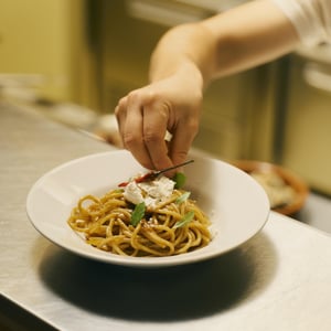 Spaghetti With Garlic, Olive Oil, Chili From La Casa Di Fanny And Buffalo Ricotta - ABC Zattere - 958375