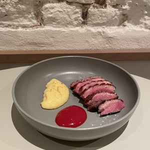 Magret De Canard, Polenta And Roasted Plum Compote - ita Madrid - 944797