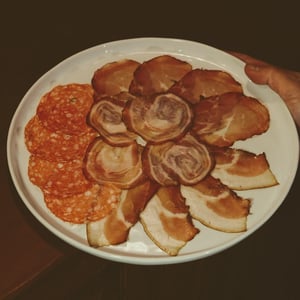 Plate Of Cured Smoked Hams - Taberna Folias de Baco - 861224
