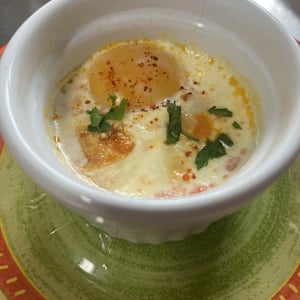 Œuf Cocotte Et Crème De Chorizo - Restaurant La Halle - 945063