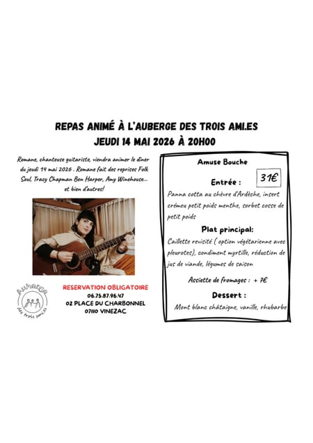 Repas animé par une chanteuse