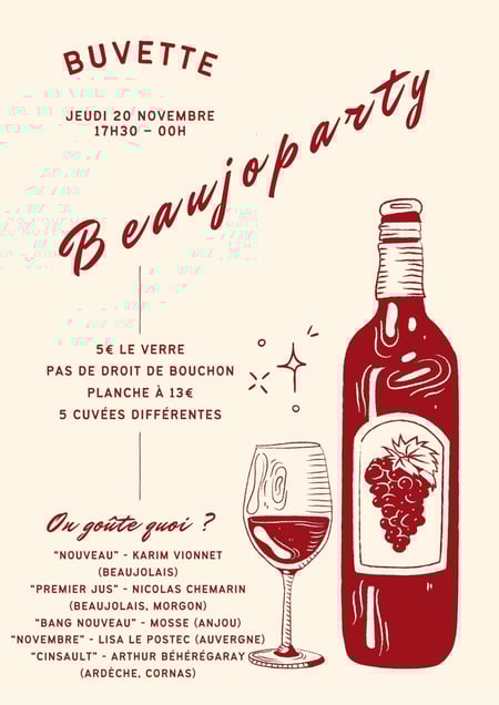 Soirée Beaujolais Nouveau chez Buvette Bordeaux