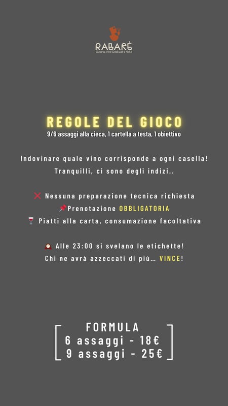 Wine Bingo - La Stappata del Giovedì