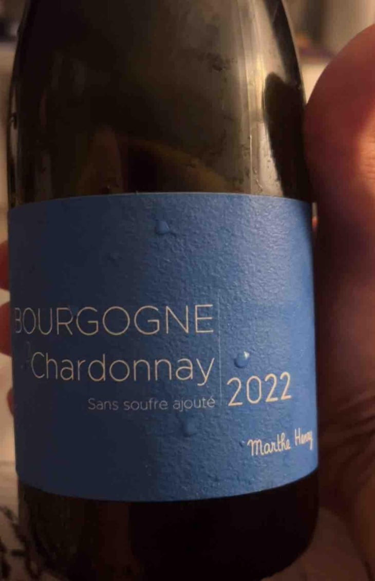 Bourgogne chardonnay sans soufre ajouté - Maison Marthe henry - Marthe Henry -2022