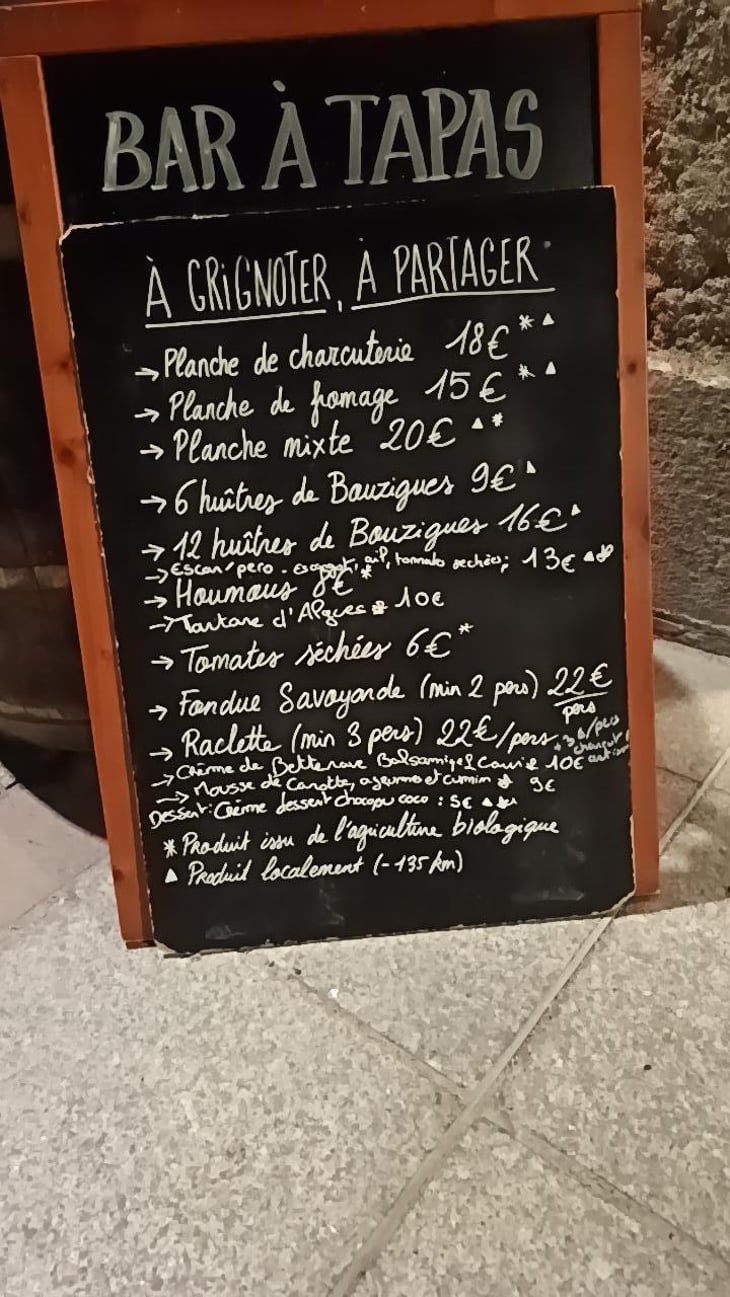 Carte Des Tapas - Chez Armand Cave à Boire - 877905