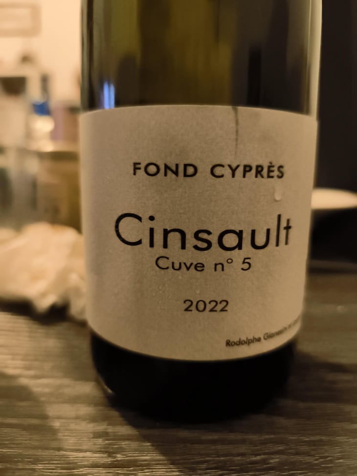 CINSAULT CUVE N°5 - Fond Cyprès - Rodolphe Gianesini & Laetitia Ourliac -2023
