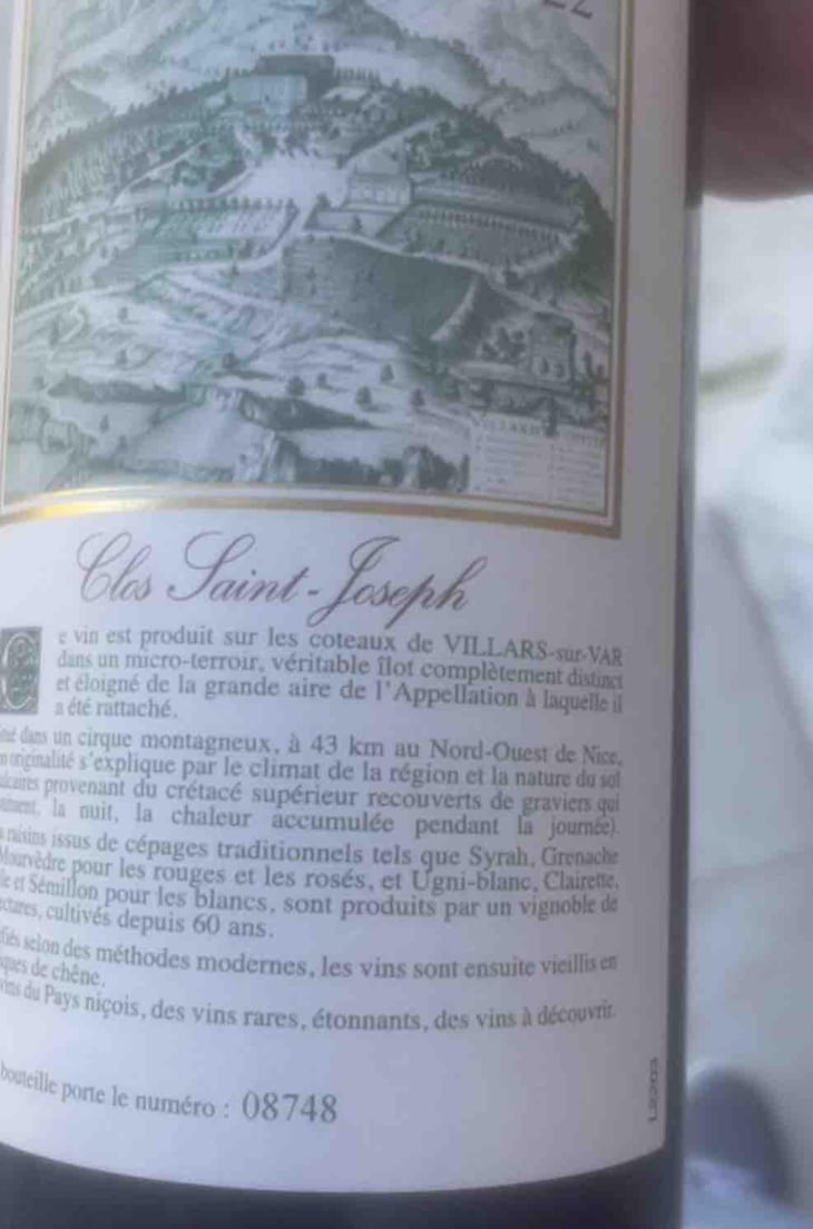 Clos Saint-Joseph Blanc - Clos Saint-Joseph - Constance Malangé & Roch Sassi 