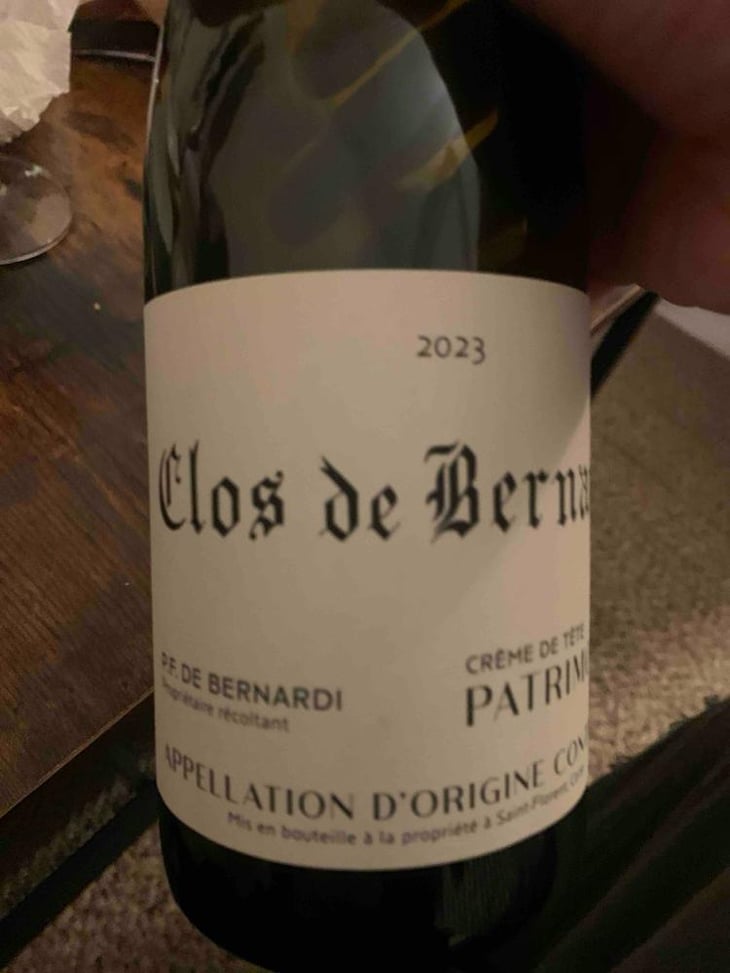 Crème de tête - Clos de Bernardi - Pierre Francois De Bernardi -2019