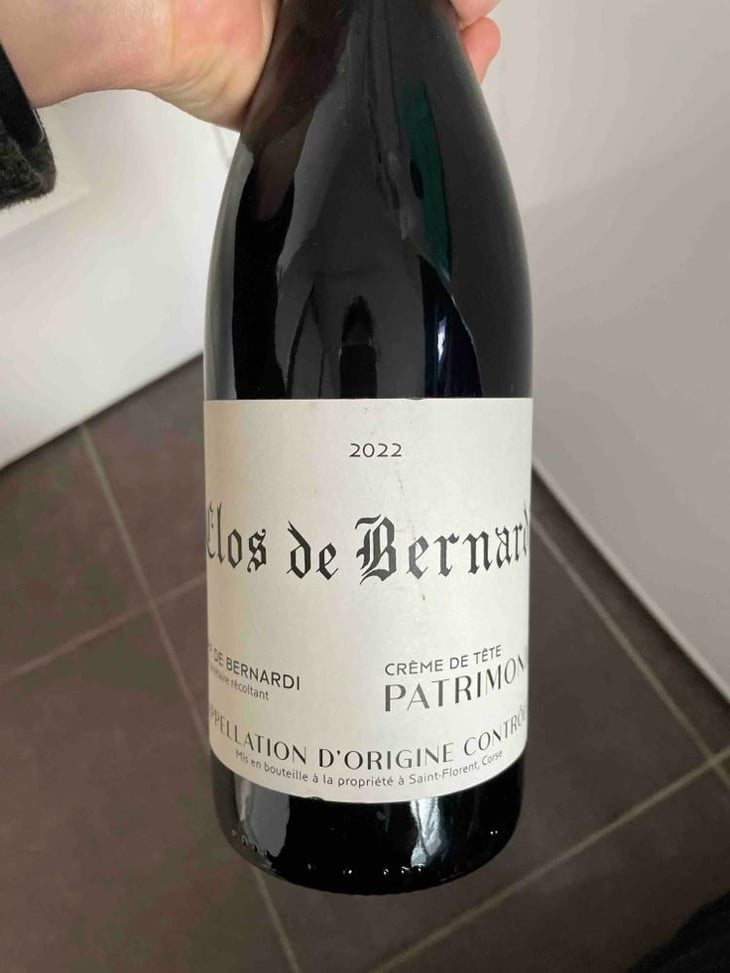 Crème de tête - Clos de Bernardi - Pierre Francois De Bernardi -2019