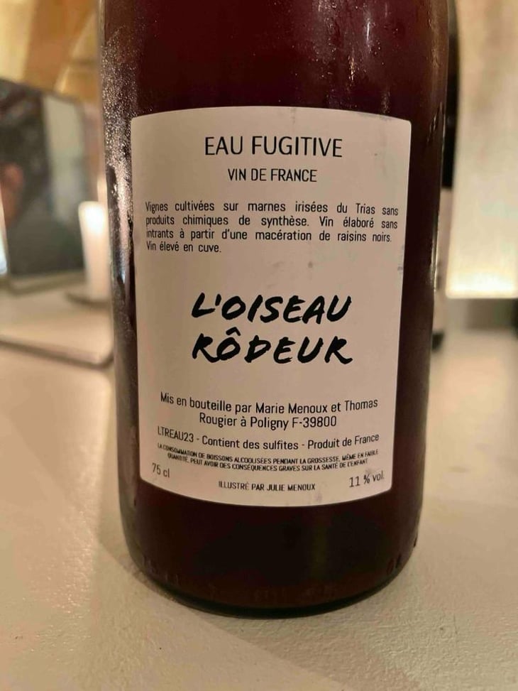 EAU FUGITIVE - L'Oiseau Rôdeur - Marie Menoux & Thomas Rougier -2023