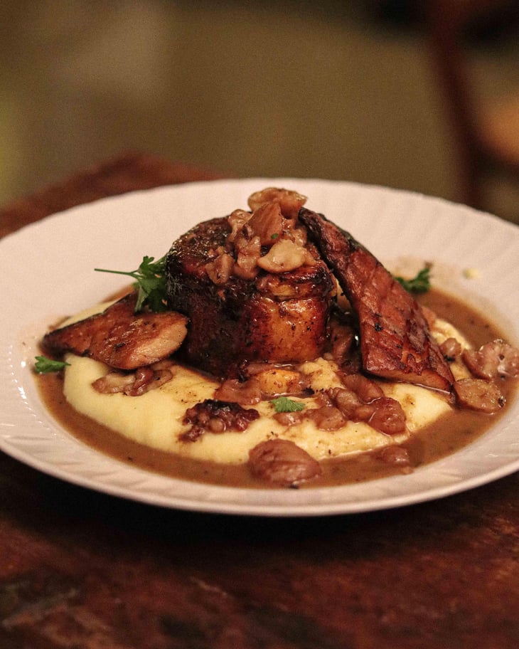 Faraona Ripiena, Purè Di Patate, Castagne E Cardoncelli - SEMI DI VINO - 1403276
