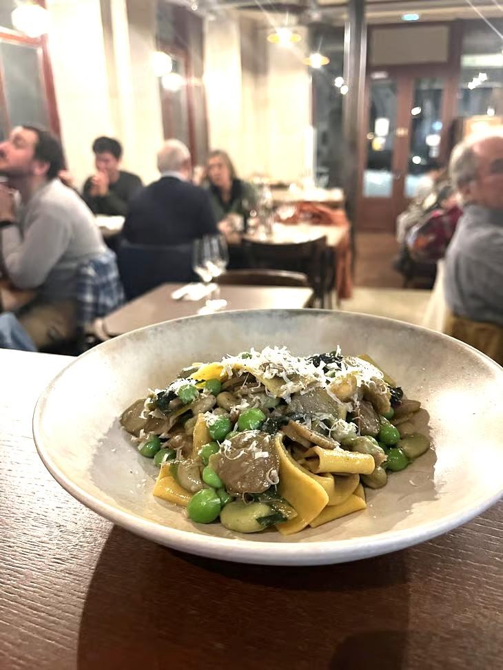 Fettuccine, Vignarola Romana, Et Pecorino - Nini restaurant - 1356045