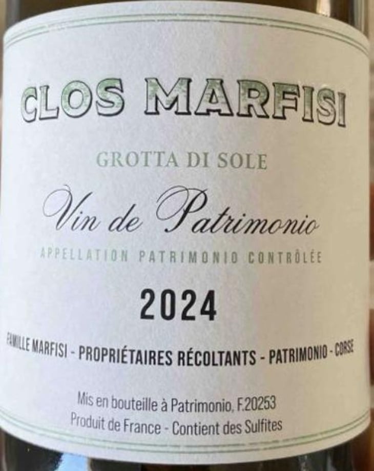 Grotta Di Sole - Clos Marfisi - Julie & Mathieu Marfisi 