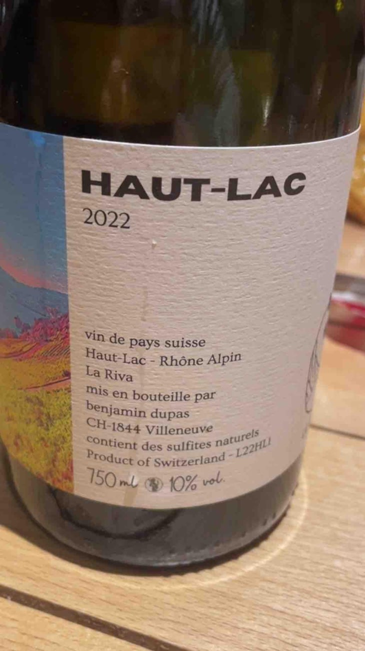 Haut-Lac - Domaine de La Riva - Benjamin Dupas 