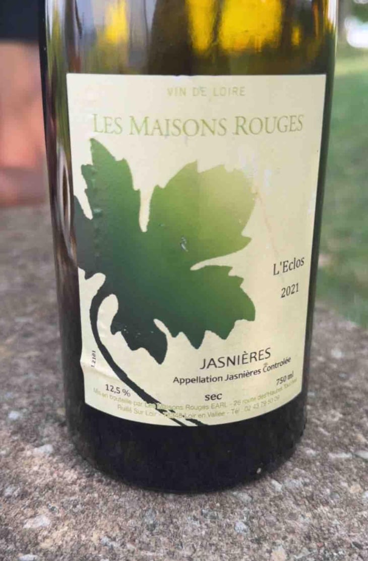 Jasnières L'Eclos - Les Maisons Rouges - Julien Peltier, Elisabeth et Benoît Jardin -2015