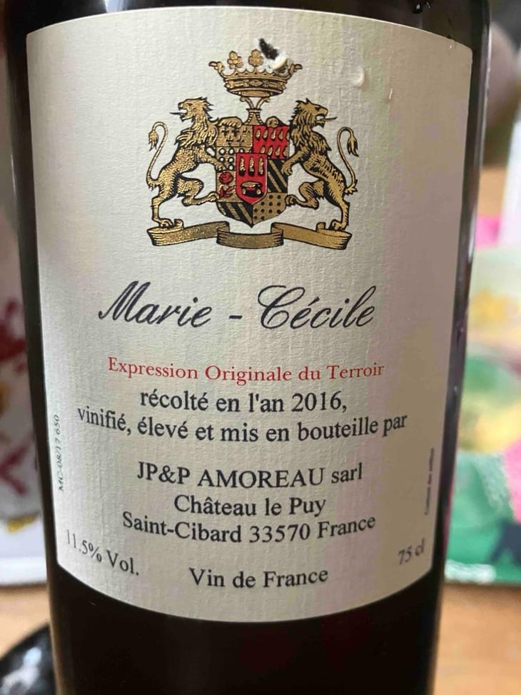 Marie-Cécile - Château le Puy - Jean-Pierre & Pascal Amoreau 