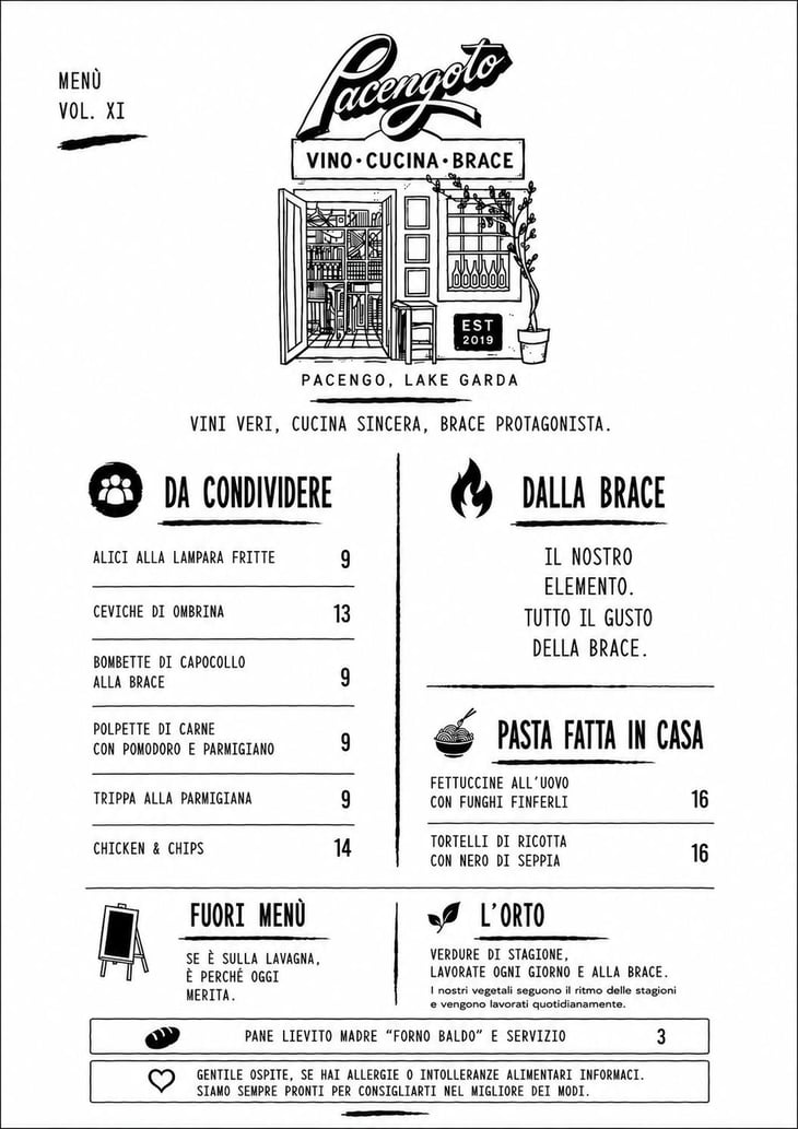Menu Agosto 2026 - Pacengoto Osteria - Vino • Cucina • Brace - 1380416