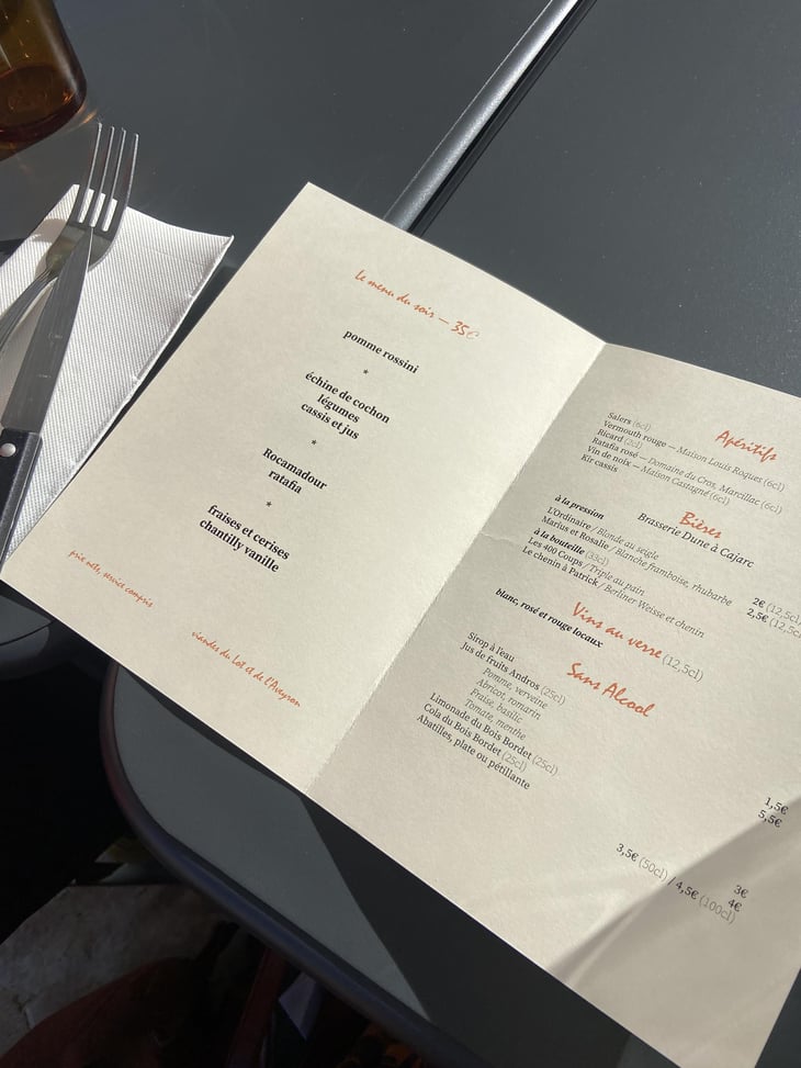 Menu Du Soir - Aux Quatre Vents - 1373130