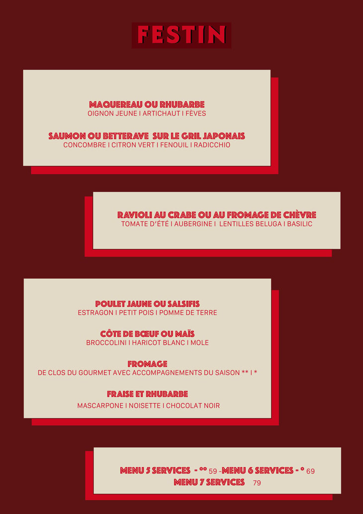 Menu From 24th Of June Until The 7 Of July - Festin - 1364602