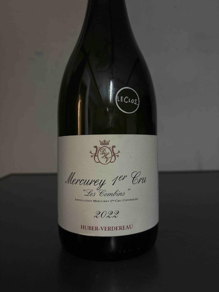 Mercurey 1er Cru - Les Combins - Huber-Verdereau - Thiébault Huber -2020