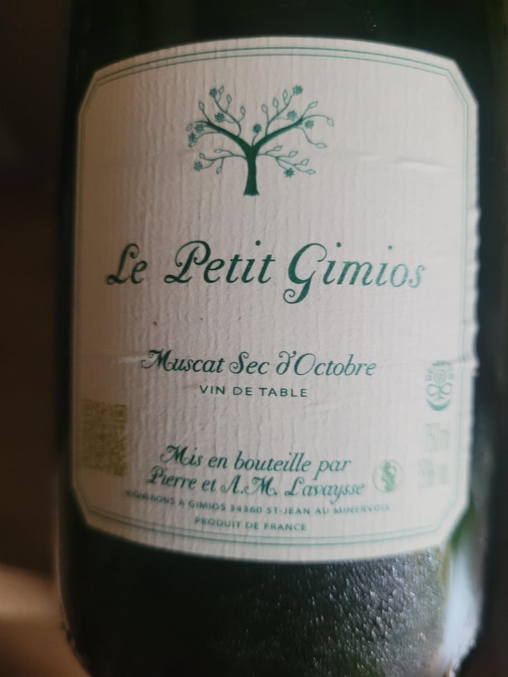 Muscat Sec D' octobre - Le Petit Domaine de Gimios - Anne-Marie Lavaysse -2021