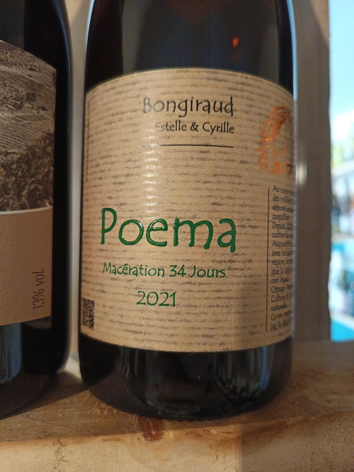 Poema - Macération 34 Jours - Francuska Vinarija - Estelle & Cyrille Bongiraud 
