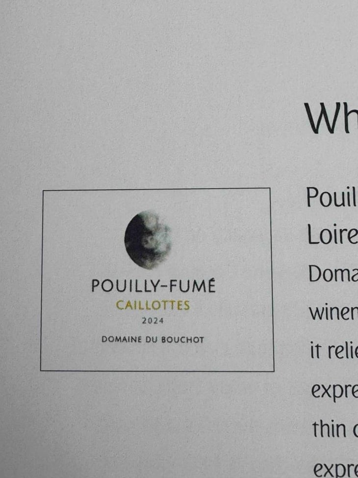 Pouilly-fumé « Caillottes » - Domaine du Bouchot - Antoine Gouffier -2020