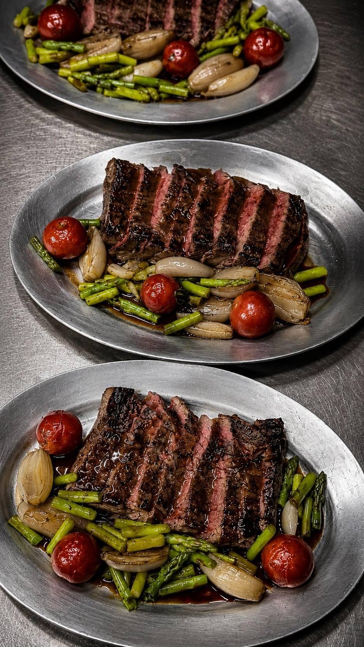 Steak Alla Fiorentina , Shallot, Meat Jus, Asparagus - Grapes Wine Bar - 1375487