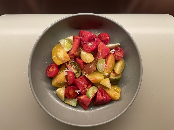 Tomato Salad, Aove, Mineral Salt And Basil Flowers - ita Madrid - 944800