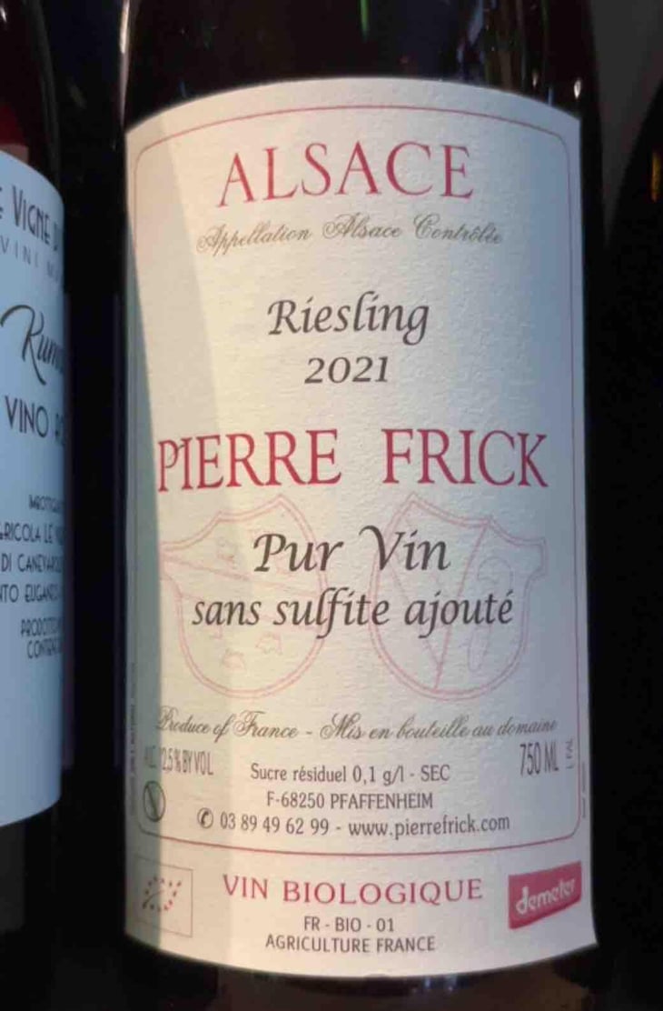 Riesling Pur vin - Domaine Pierre Frick - jean-pierre-chantal-et-thomas-frick -2021