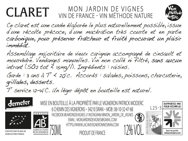 Claret - Mon jardin de vignes - patrick-moderc 