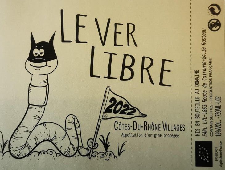 Côtes du Rhône Villages Rouge 2022 - Le Ver Libre - gregory-tison-tiphanie-morin 