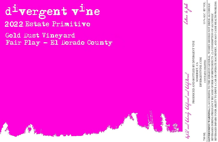 Divergent Vine Red Primitivo - Conduit & Divergent Vine - 'Gold Dust Vineyard' - aaron-bryan-amy-krahe 