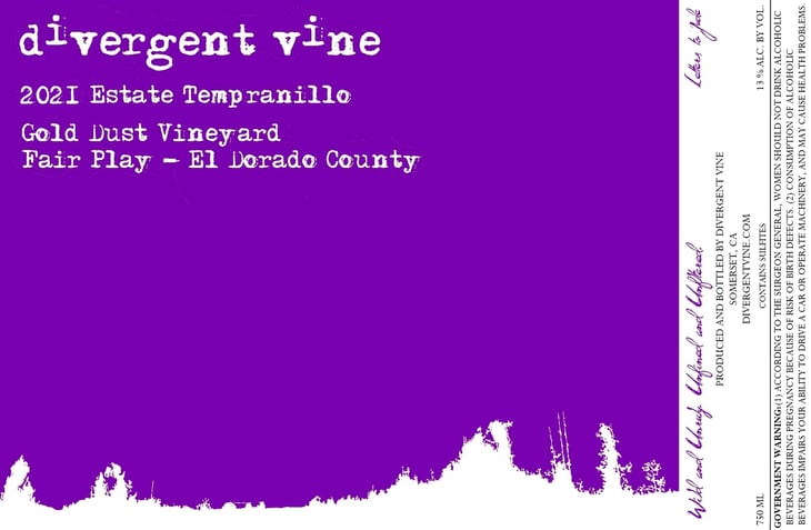 Divergent Vine Red Tempranillo - Conduit & Divergent Vine - 'Gold Dust Vineyard' - aaron-bryan-amy-krahe 