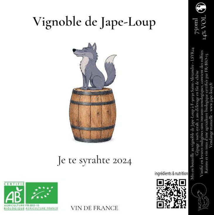 Je te Syrahte - Vignoble de Jape-loup - david-theunis -2024