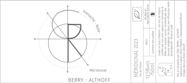 Méridional 2023 - Domaine Berry - Althoff & Le Quai à Raisins - imogen-berry-robin-althoff 