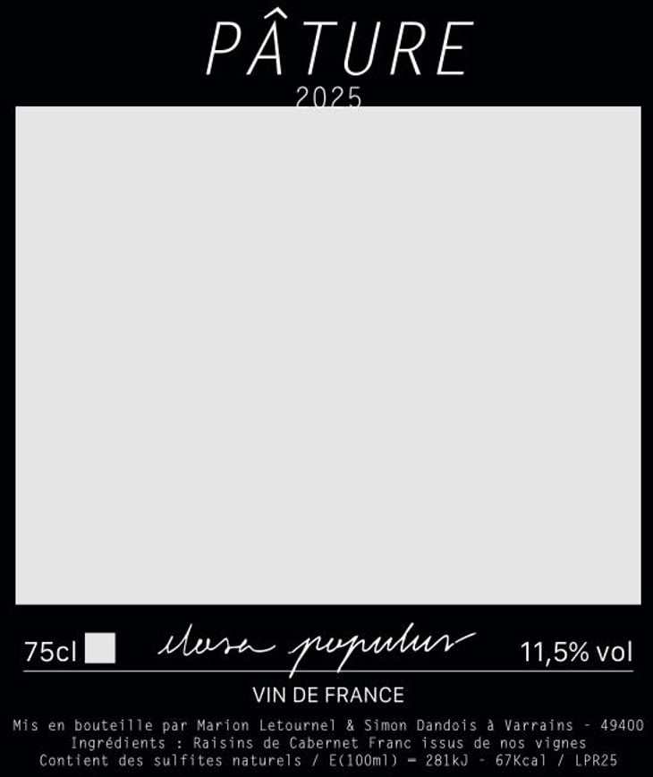 Pâture 75cl - Closa Populus - marion-letournel-simon-dandois 