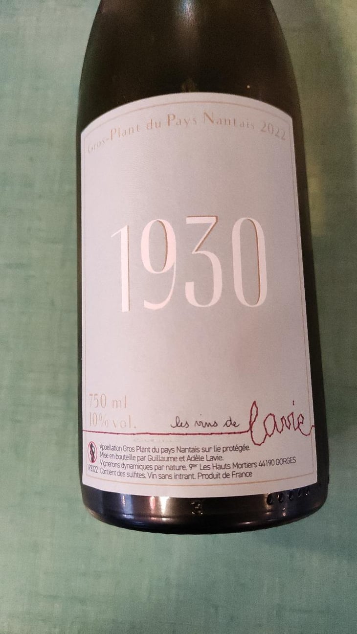 1930 - Les Vins de Lavie (Muscadet - from 2021) - Guillaume Lavie (Muscadet - from 2021) 