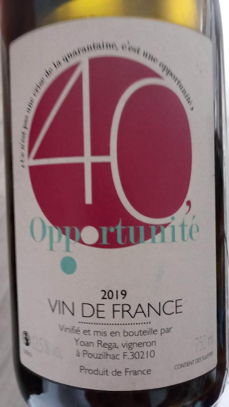 40 Opportunités - Domaine Yoan Rega - Yoan Rega -2019